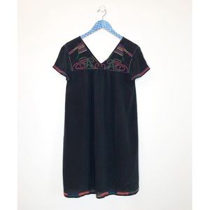 Madewell Embroidered Silk Colorstitch Dress